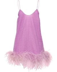 Oséree - Lumière Mini Dress W/ Feathers - Lyst