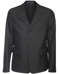 Prada Panama ウール&モヘアジャケット - ブラック