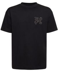 Palm Angels - Monogram Stud Cotton T-Shirt - Lyst