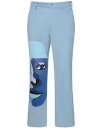 Kidsuper - Pantaloni blue face in millerighe - Lyst