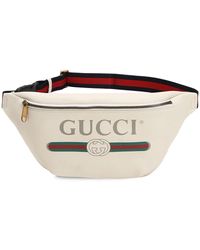 Gucci Gürteltasche Aus Leder Mit -druck - Weiß