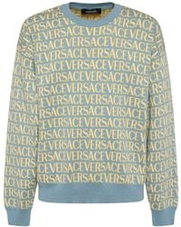 Versace - Pull-over en coton à monogramme - Lyst