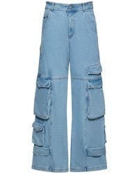 Gcds - Jeans cargo loose fit in denim di cotone 32cm - Lyst