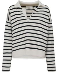 Ami Paris - Striped Cotton & Wool Polo Sweater - Lyst