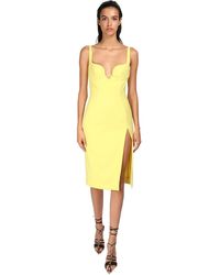 Mugler Midikleid Aus Technostoff - Gelb