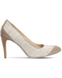 Max Mara 100mm Becky Linen & Leather Pumps - Multicolour