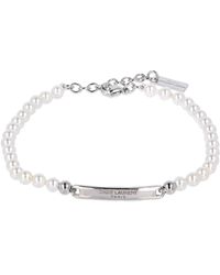 Saint Laurent Armband perles Plaq in Weiß für Herren Herren Schmuck Armbänder 