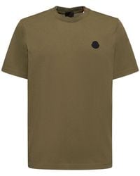 Moncler - T-shirt Aus Baumwolljersey Mit Logodetails - Lyst