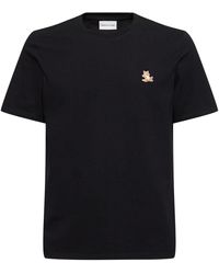 Maison Kitsuné - T-shirt Aus Baumwolle Mit Patch "chillax Fox" - Lyst