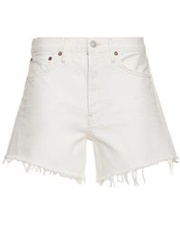 Agolde - Parker Long Cotton Denim Shorts - Lyst