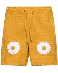 HARAGO - Gehäkelte Shorts Mit Blumenbesatz - Lyst