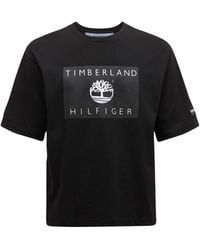 TOMMY HILFIGER x TIMBERLAND Logo Recycled Cotton T-shirt - Black