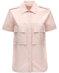 Max Mara Kurzärmliges Hemd Aus Baumwollpopeline - Pink