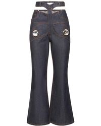 Area - Butterfly Cut-out Flared Jeans - Lyst