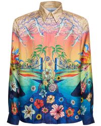 Casablancabrand - L'Envol Print Silk Twill Shirt - Lyst