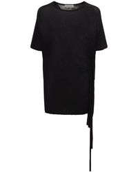 Yohji Yamamoto - Camiseta de algodón con cordón lateral - Lyst