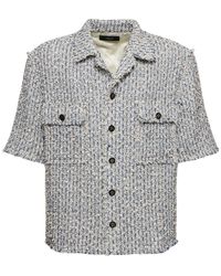 Amiri - Cotton Blend Tweed Bouclé S/s Shirt - Lyst