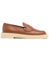 Max Mara - 30mm Rough Leather Loafers - Lyst