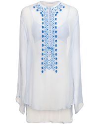 Ermanno Scervino - Embroidered Silk Caftan Shirt - Lyst
