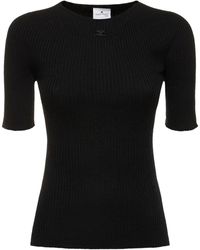Courreges - Solar Light Rib Cotton & Wool Sweater - Lyst