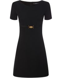 Versace - Stretch Cady Short Sleeved Mini Dress - Lyst