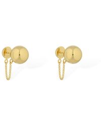 Jil Sander - Small Sphere Stud Earrings W/Chain - Lyst