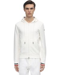 Moncler Zip-up Cotton Sweatshirt Hoodie - White