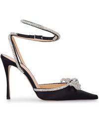 double bow satin pumps