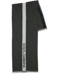 Écharpe en laine jacquard à logo Dolce&Gabbana Laines Dolce & Gabbana pour homme en coloris Neutre Homme Accessoires Écharpes et foulards 