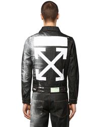 Off-White c/o Virgil Abloh Jacke Aus Baumwolldenim Mit Druck - Schwarz