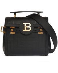 Balmain - Bbuzz 23 Monogram Grained Leather Bag - Lyst