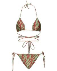 Reina Olga - Set bikini a triangolo miami stampato - Lyst