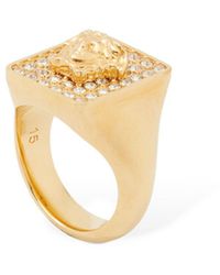 Versace - Medusa Crystal Squared Ring - Lyst