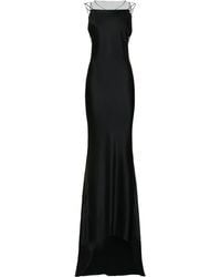 Maison Margiela - Kleid Aus Satin Und Mesh Mit Offenem Rücken - Lyst
