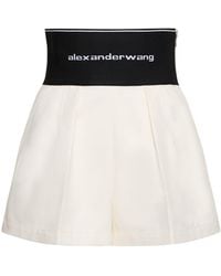 Alexander Wang - Cotton Safari Shorts W/ Logo Waistband - Lyst