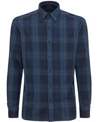 Herren Bekleidung Hemden Freizeithemden und Hemden Tom Ford Baumwolle Hemdjacke aus Baumwollsatin in Blau für Herren 