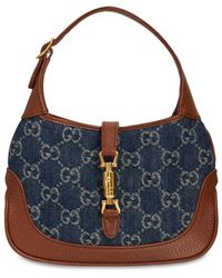 Gucci Mini Jackie1961 Denim & Leather Hobo Bag - Blue