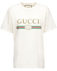 Gucci Vintage Logo Cotton Jersey T-shirt - White