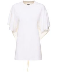 MM6 by Maison Martin Margiela - Camisa de algodón con espalda abierta - Lyst