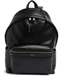 Saint Laurent - Logo Leather City Backpack - Lyst