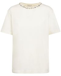 Moncler - T-shirt en jersey de coton embelli - Lyst