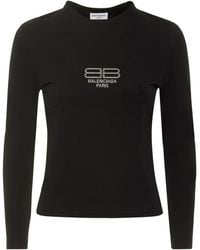Balenciaga - Fitted Stretch Cotton T-shirt - Lyst