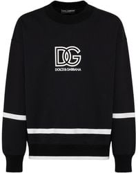 Dolce & Gabbana - Logo Cotton Jersey Crewneck Sweatshirt - Lyst