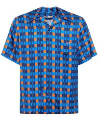 Wales Bonner - Highlife Printed Viscose Bowling Shirt - Lyst