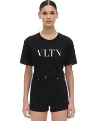 Valentino Vltn Cotton T-shirt - Black