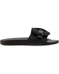 McQ Icon Zero Buckle Slide Sandals - Black