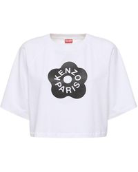 KENZO - Bauchfreies T-shirt Aus Baumwolle - Lyst