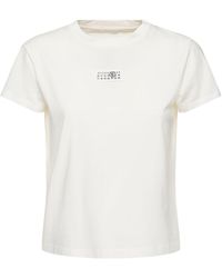 MM6 by Maison Martin Margiela - T-shirt Aus Baumwolle Mit Logopatch - Lyst