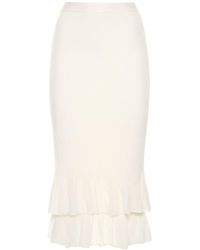 Bottega Veneta - Underpinning Light Rib Cotton Midi Skirt - Lyst
