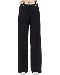 Moncler Cotton Bull Wide Leg Pants - Blue